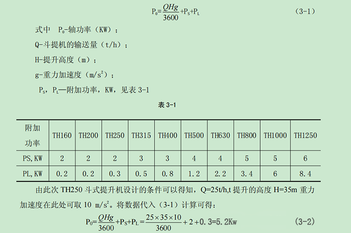斗式提升机的设计选型计算